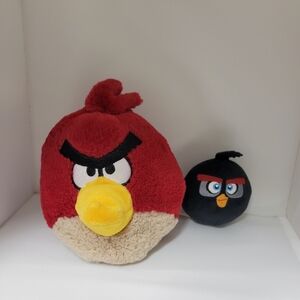 Angry Birds Red and Black Plush Toy Set